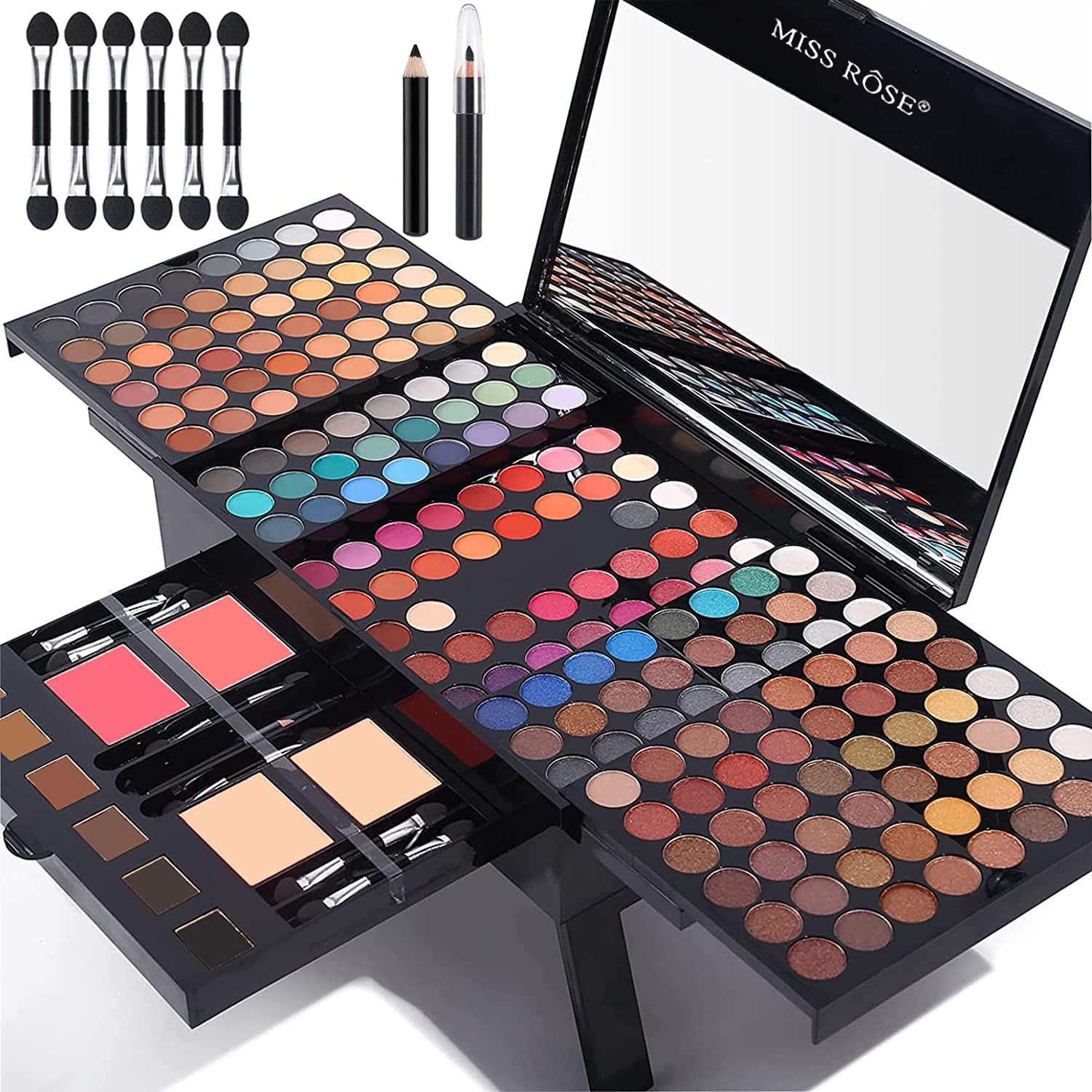 coliusa 190 Colors Professional Makeup Kit for Women Full Kit PalletAll In One Gift Set girls include Eyeshadow/Facial Blusher/Eyebrow Powder/Eyeliner Pencil/Mirror/makeup brush(004Y) - BACKUPMYFILESNOW