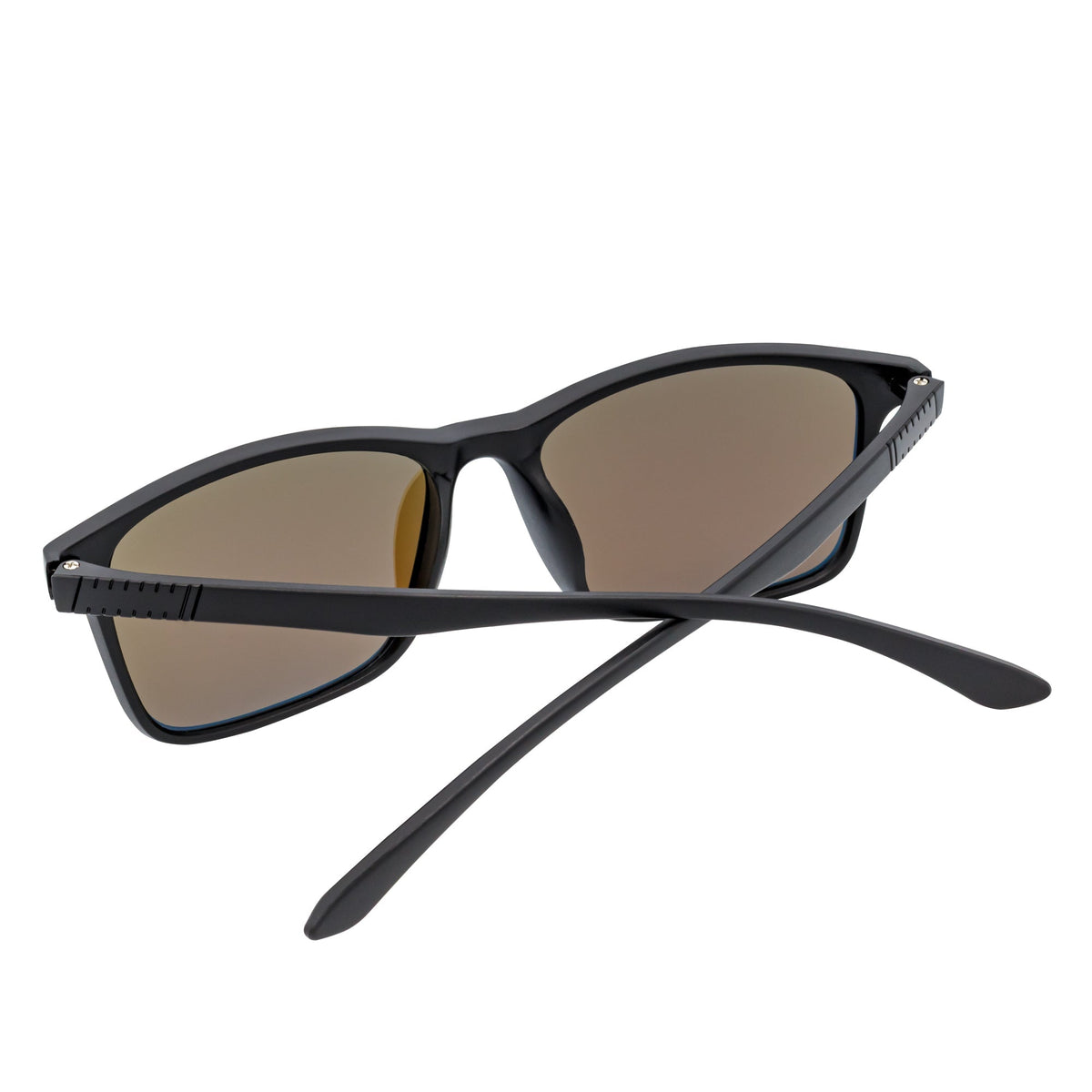 Morspecs commuter polarized horn-rimmed sunglasses in matte black with blue mirror lenses, stylish eyewear for outdoor activities.