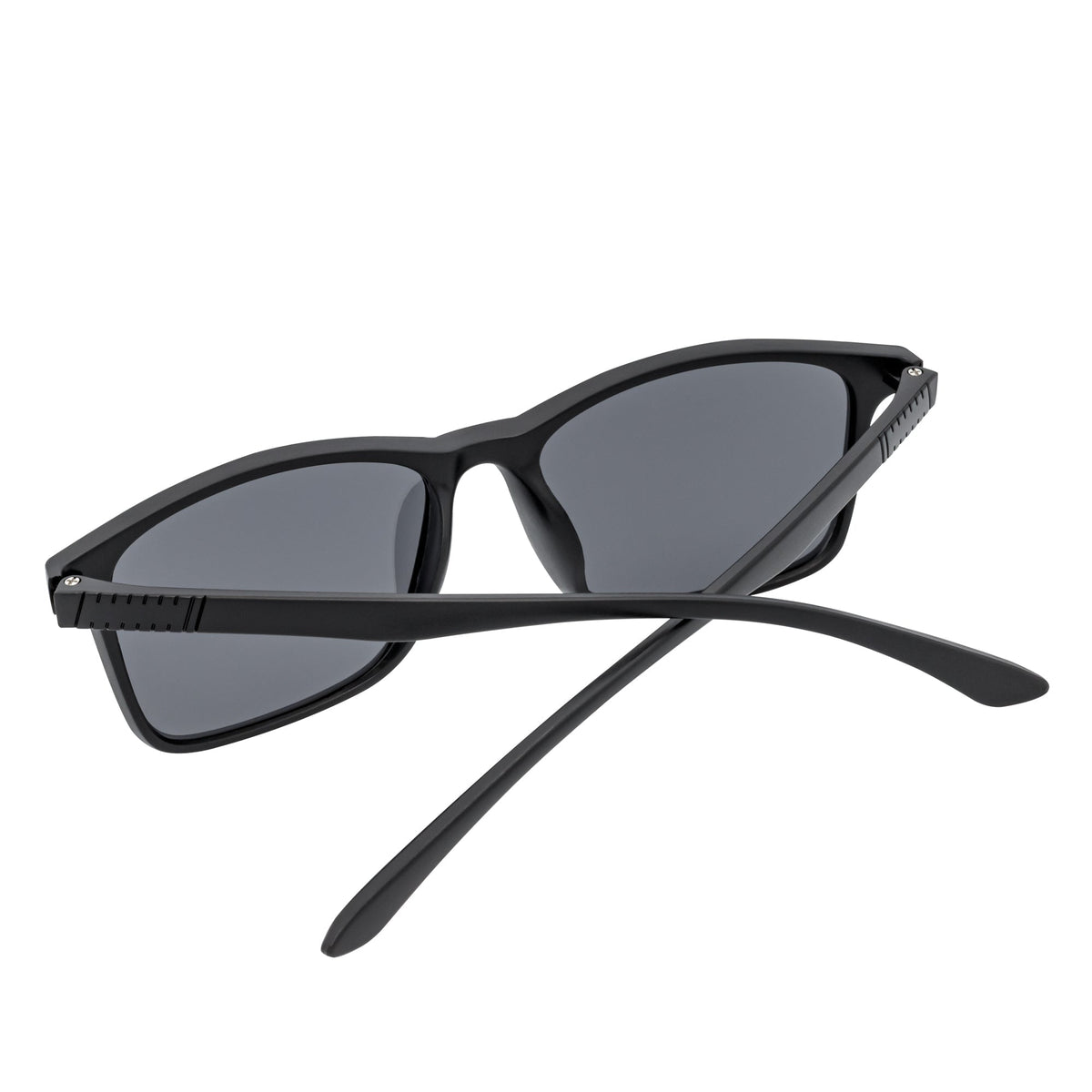 Morspecs commuter polarized horn-rimmed sunglasses with matte black frame and silver mirror lenses, stylish and protective eyewear
