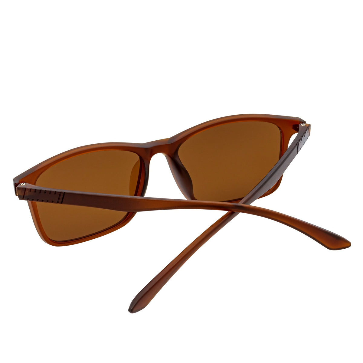 Morspecs commuter polarized horn-rimmed sunglasses with matte brown frames and amber lenses, stylish and protective eyewear.