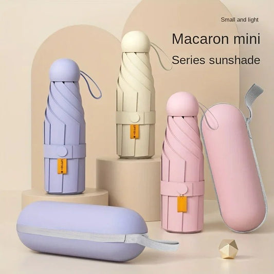 Compact Travel Mini Umbrella Uv Protection Capsule Umbrella 5 Fold Ultra Lightweight Sunshade Umbrellas Protable Manual - BACKUPMYFILESNOW.COM®