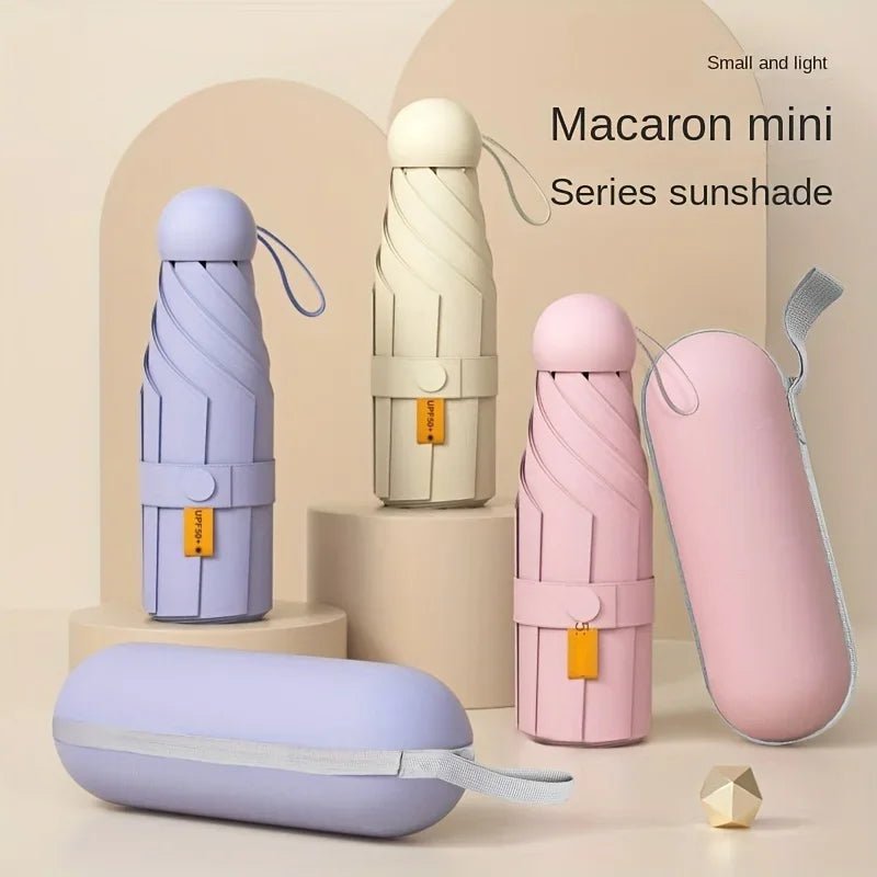 Compact Travel Mini Umbrella Uv Protection Capsule Umbrella 5 Fold Ultra Lightweight Sunshade Umbrellas Protable Manual - BACKUPMYFILESNOW.COM®
