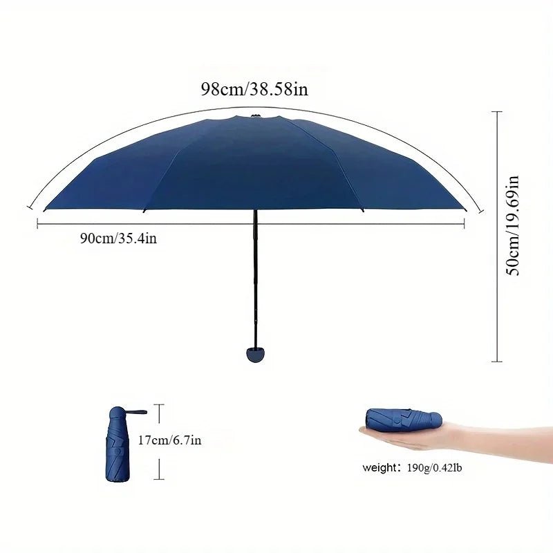 Compact Travel Mini Umbrella Uv Protection Capsule Umbrella 5 Fold Ultra Lightweight Sunshade Umbrellas Protable Manual - BACKUPMYFILESNOW.COM®