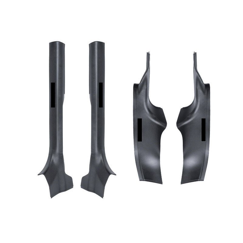 Tesla Model Y interior door sill protector kit in Juniper color, with protective strips and accessories for door sill enhancement.