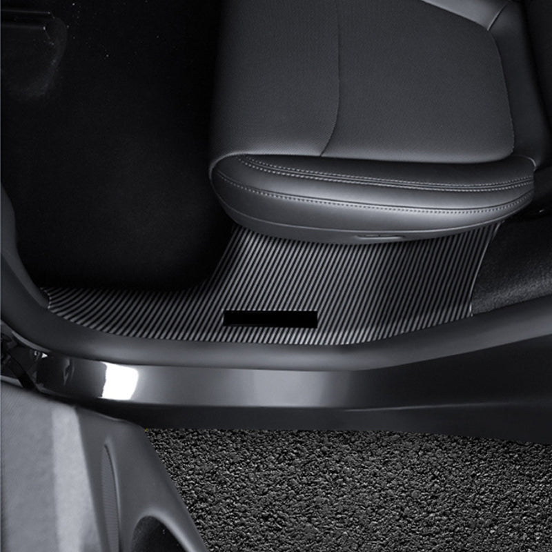 Tesla Model Y Juniper interior door sill protector kit by Tesery, featuring durable protective strips for door sills.