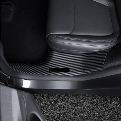 Tesla Model Y Juniper interior door sill protector kit by Tesery, featuring durable protective strips for door sills.