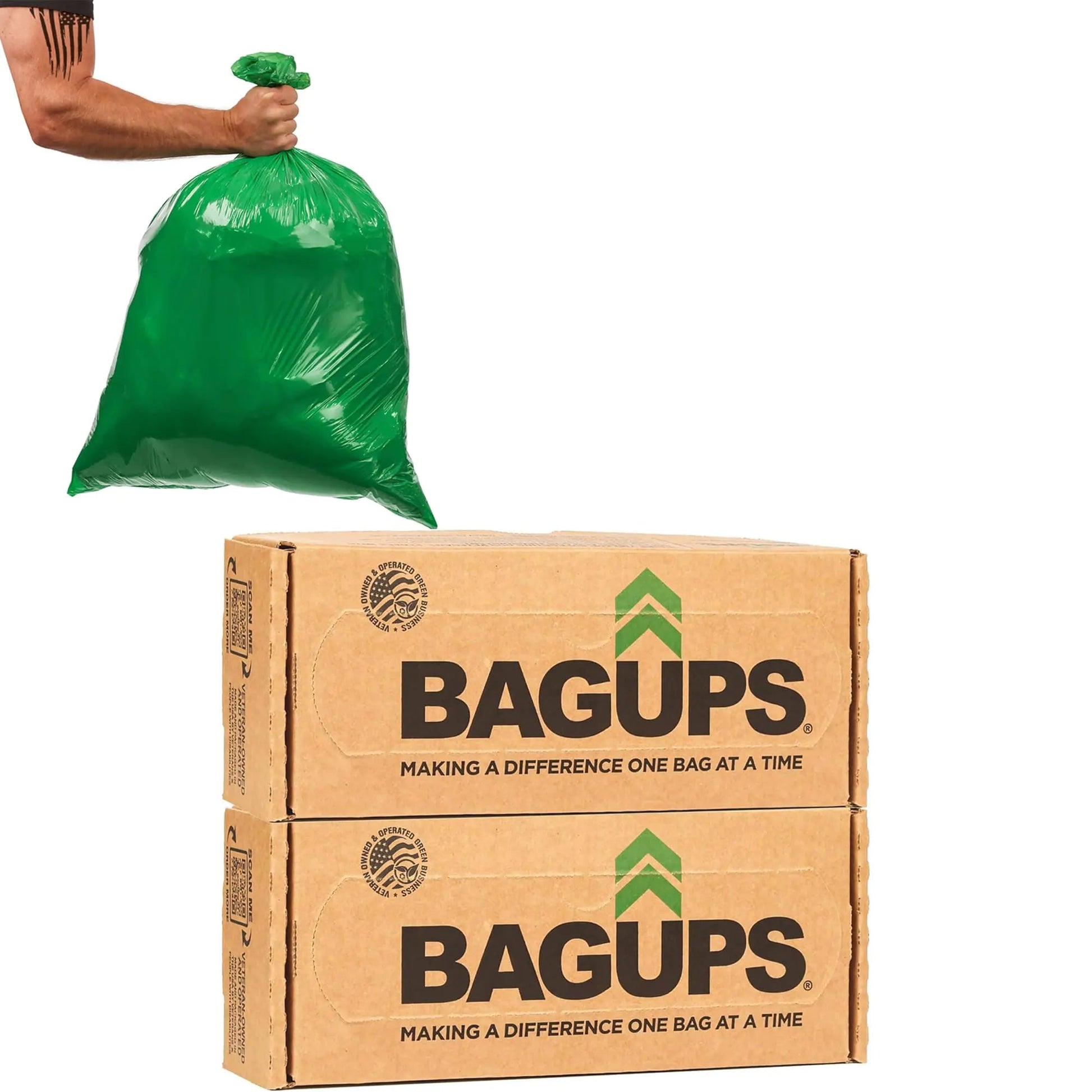 Compostable Trash Bags Biodegradable Trash Bags 13 Gallon Trash Bags Strong and Durable Kitchen Trash Bags (2 Bag Dispensers 30 Garbage Bags) - BACKUPMYFILESNOW