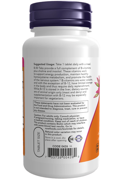 Country Life B-50 Vitamins & Supplements bottle with 250 tablets, showing the label and product packaging for B-50 tablets.
