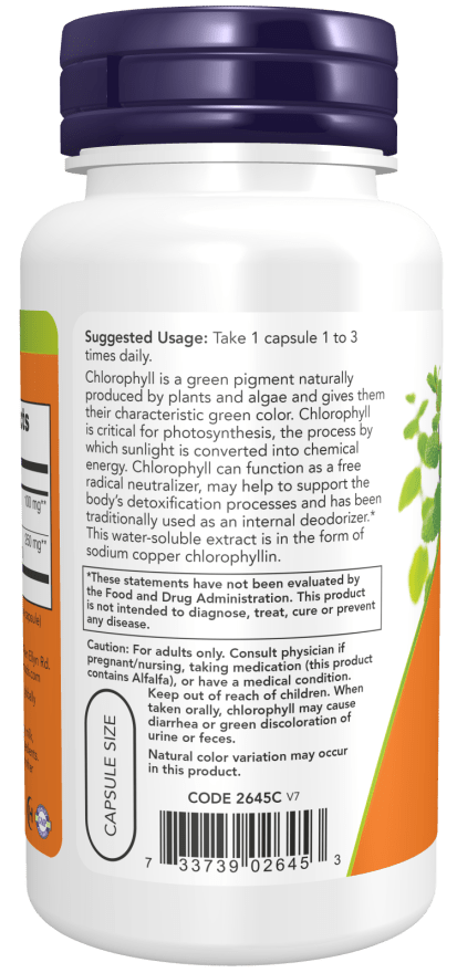 Country Life Natural Foods Chlorophyll 100 mg vitamins and supplements in a bottle of 90 vegetarian capsules.