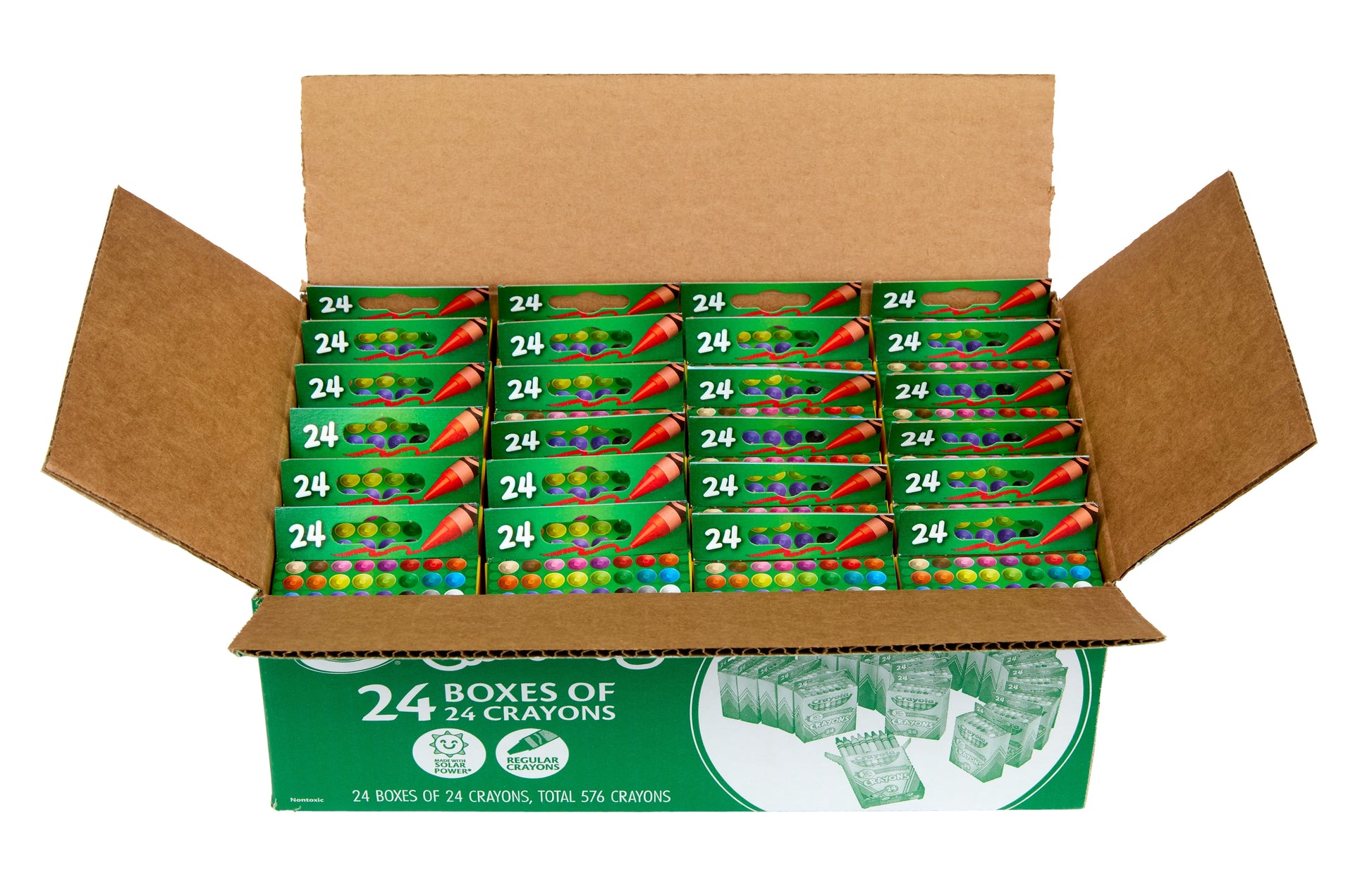 Crayola Crayons bulk set with 24 packs of 24 classic color crayons for classroom and art projects, suitable for ages 3 and up.