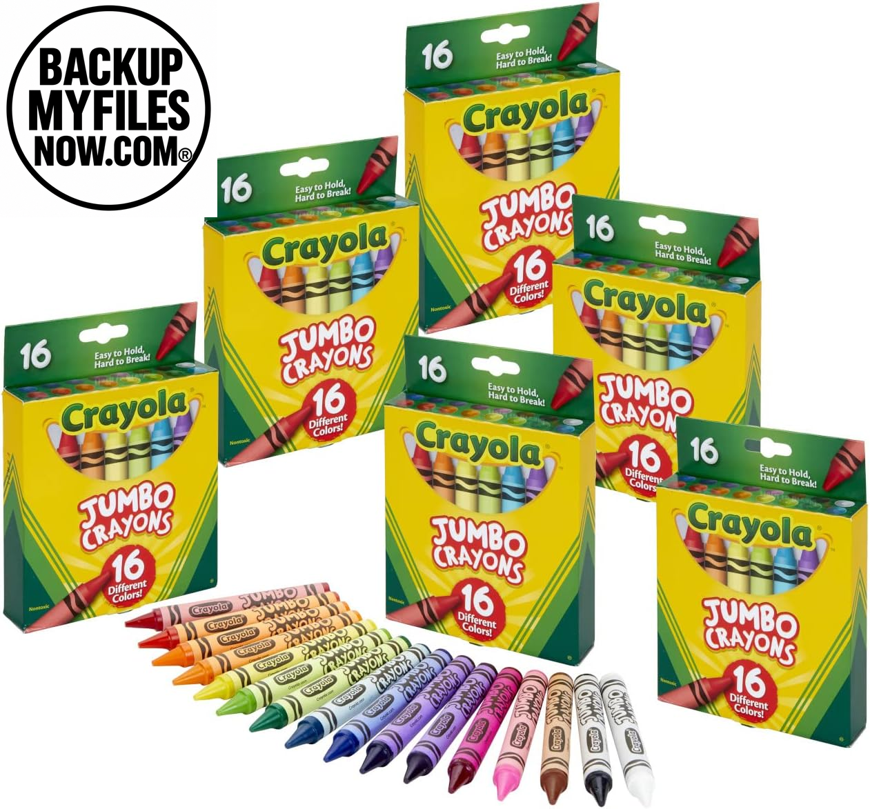 Crayola Jumbo Crayons Bulk, 6 Sets of 16 Large Crayons for Toddlers & Kids, School Supplies, Gifts [Amazon Exclusive] - BACKUPMYFILESNOW.COM®