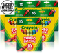 Six packs of Crayola Jumbo Crayons, each containing 16 large colorful crayons for toddlers and kids, ideal for school and art projects.