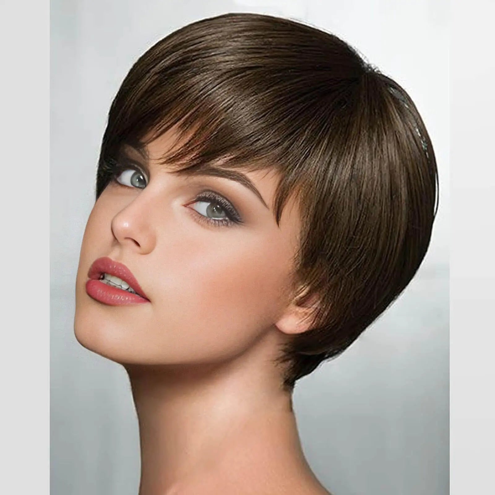 Creamily Short Brown Wigs for Women Pixie Cut Wigs Natural Layered Synthetic Short Hair Wigs for Women Party Halloween Costume Cosplay Wigs 4A - BACKUPMYFILESNOW