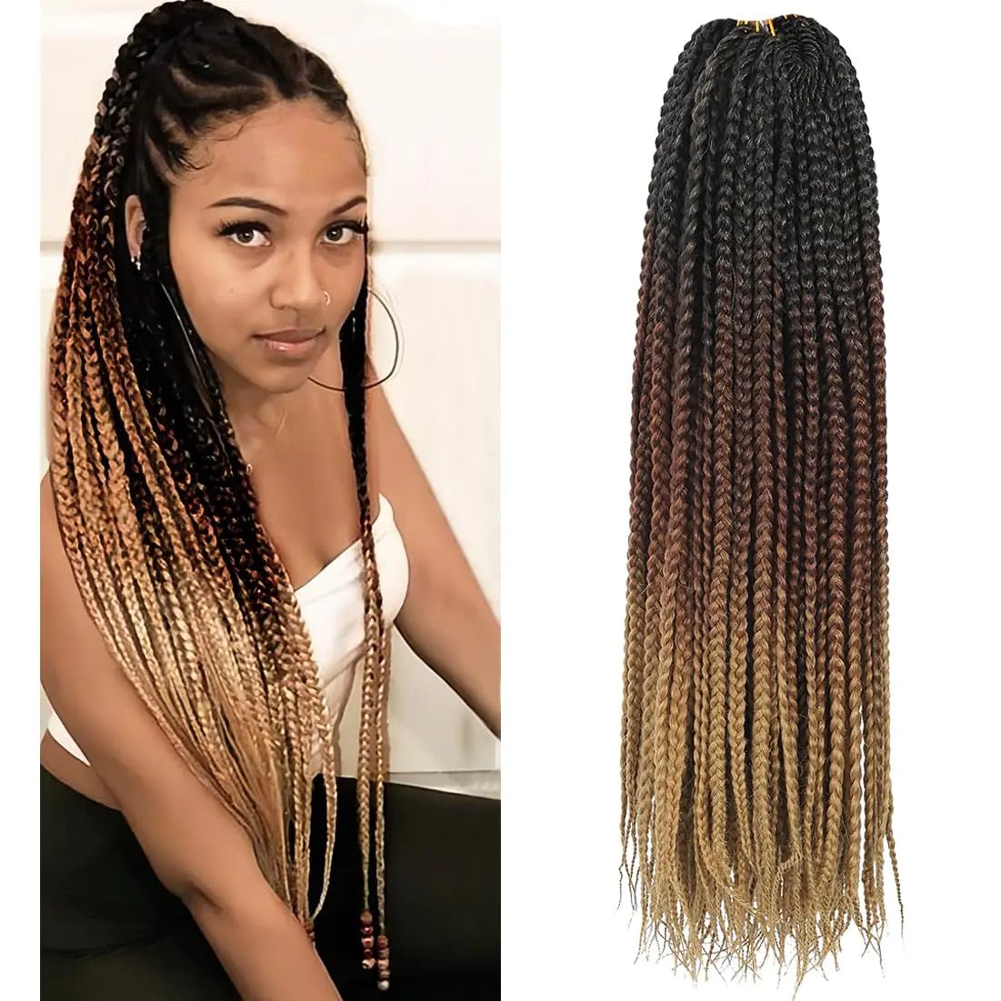Crochet Box Braids Hair - 14 Inch 7 Packs Pre - Looped Crochet Braids for Black Women With Braiding Hair Extensions - 14 Inch 1B/30/27 - BACKUPMYFILESNOW