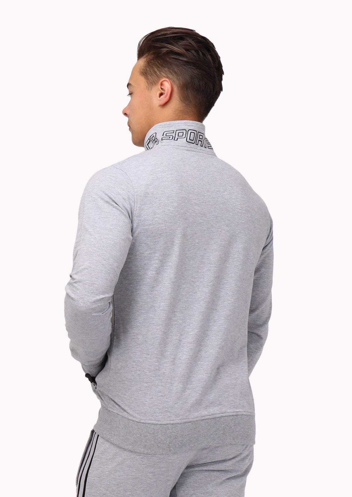 Men's SCR Sportswear All-Day Comfort full zip sweatshirt, athletic-casual bomber jacket with a cropped back design.