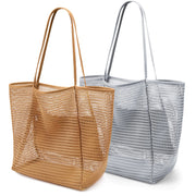 KALIDI Reusable Grocery bag 2 Packs Large Tote Bag 15"X14" Durable Mesh Foldable Daily Utility Shopping Laundry BAG