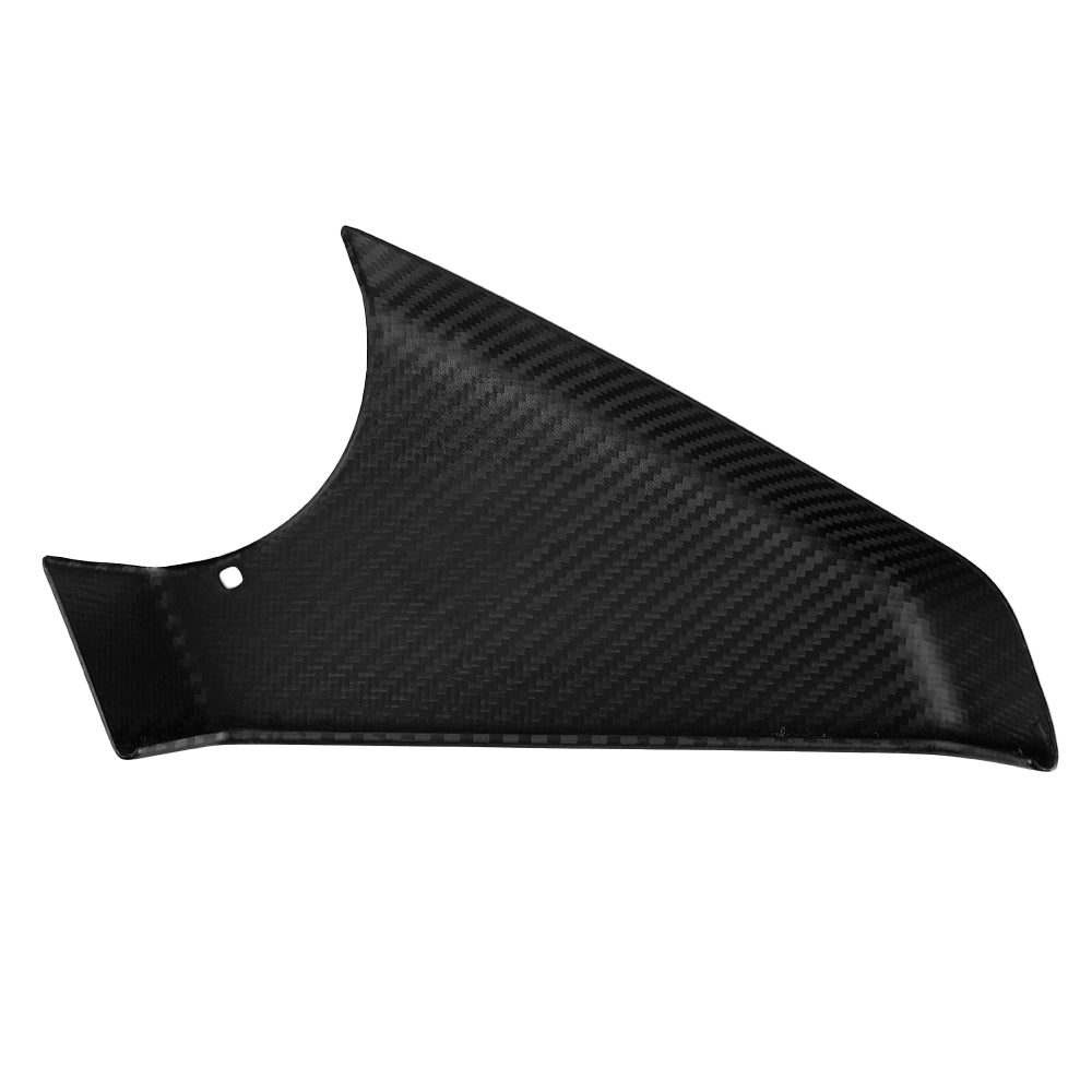 Cybertruck side mirror bottom cover with real dry carbon fiber trim, featuring sleek black finish and precise fit for Tesla Cybertruck.