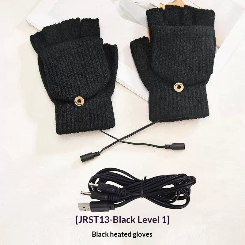 Cat-paw heated fingered gloves, close-up view of soft hand warmer mitts by My Store