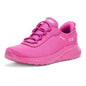Skechers Bobs Sport Chaos slip-in shoes for women in black and pink with sporty design and cushioned insoles.