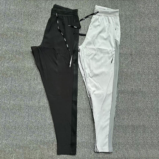 Sports training leggings with long spliced panels, quick-drying fabric for outdoor activities