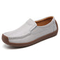 Women's cowhide leather Oxford flats by BACKUPMYFILESNOW® with rounded toe and lace-up design on a neutral background.