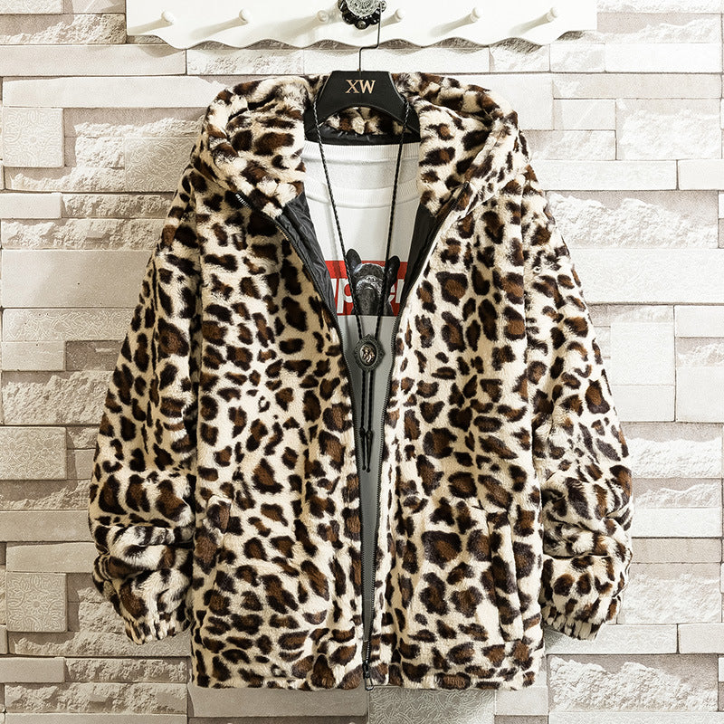 Men's winter plush casual jacket in a soft, warm design