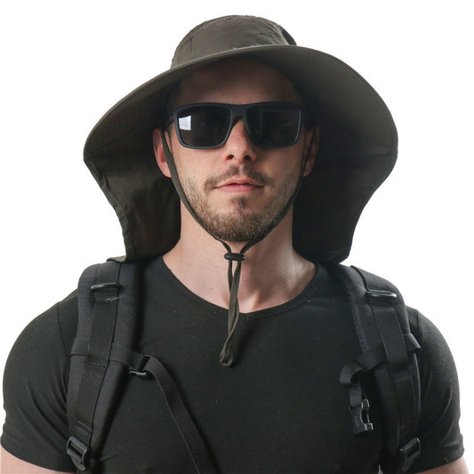 Men's and women's outdoor sun protection ventilation cap with breathable design, black and white.