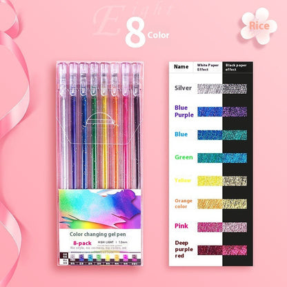 Shiny crystal gel pen fluorescent pen set with colorful glitter accents