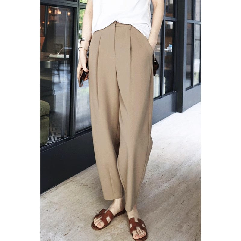 Women's casual cropped harem pants in a relaxed, tapered design