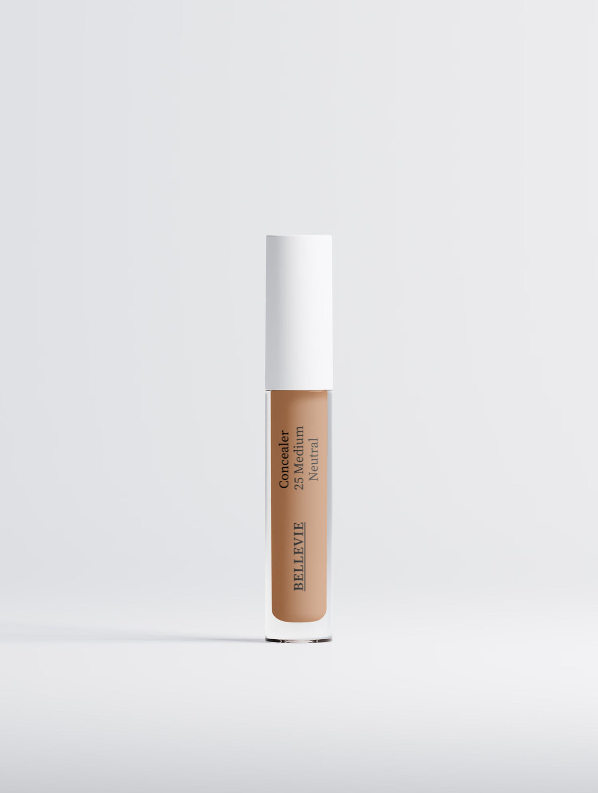 BelleVie Cosmétiques Hydrating Correcting Concealer in 25 Medium Neutral, showing smooth application on skin with balanced coverage.