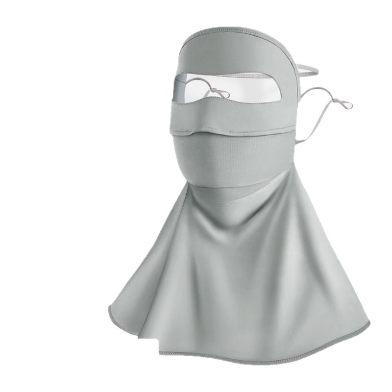 Summer cycling full-face sun-protective mask and hat combo, lightweight face and neck coverage