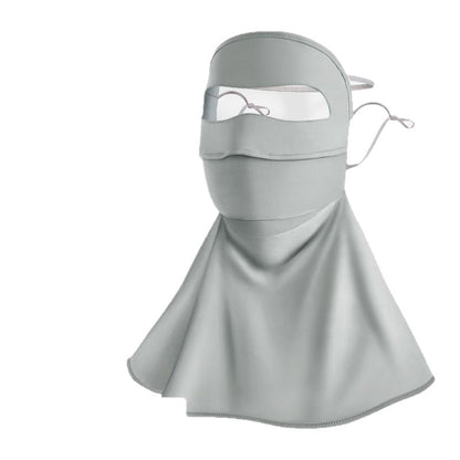 Summer cycling full-face sun-protective mask and hat combo, lightweight face and neck coverage