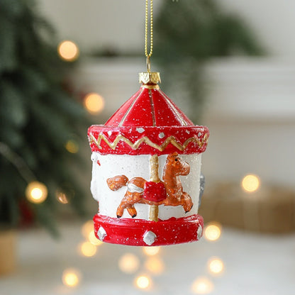 Painted plastic Christmas tree pendant decoration by My Store
