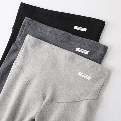 Silver Fox velvet thickened maternity leggings in black, designed for pregnant women