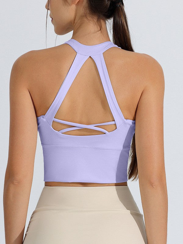 Shock-resistant high-strength one-piece fixed yoga sports bra vest for running in black with supportive fit