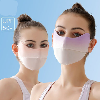Women's ice silk sun-protective face mask in a lightweight, breathable design