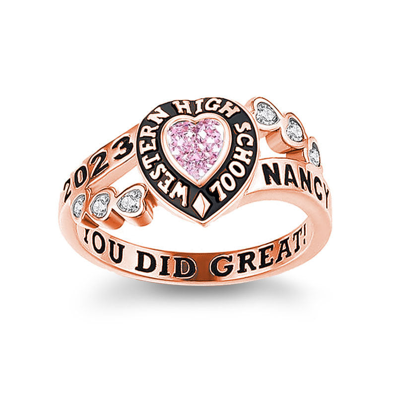 December birthstone engraved ring by My Store, featuring a blue gemstone and personalized inner-band engraving