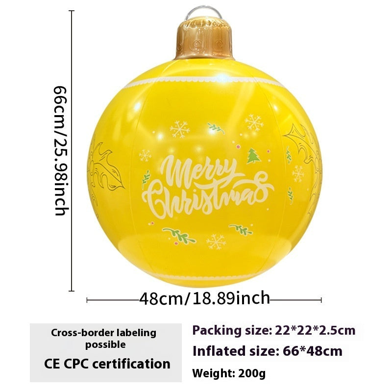Inflatable Christmas ball outdoor garden decoration in festive red and green design