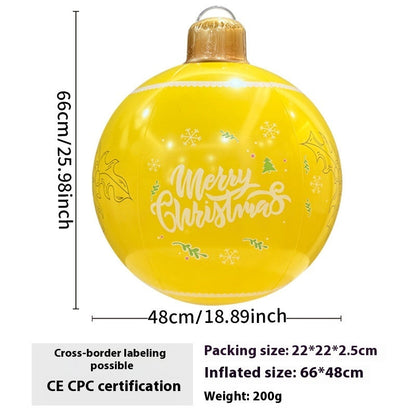 Inflatable Christmas ball outdoor garden decoration in festive red and green design
