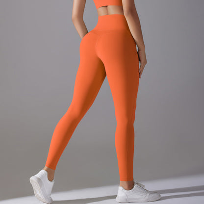 Women's high waist hip lift nude feel hot pants yoga pants by Internet Celebrity