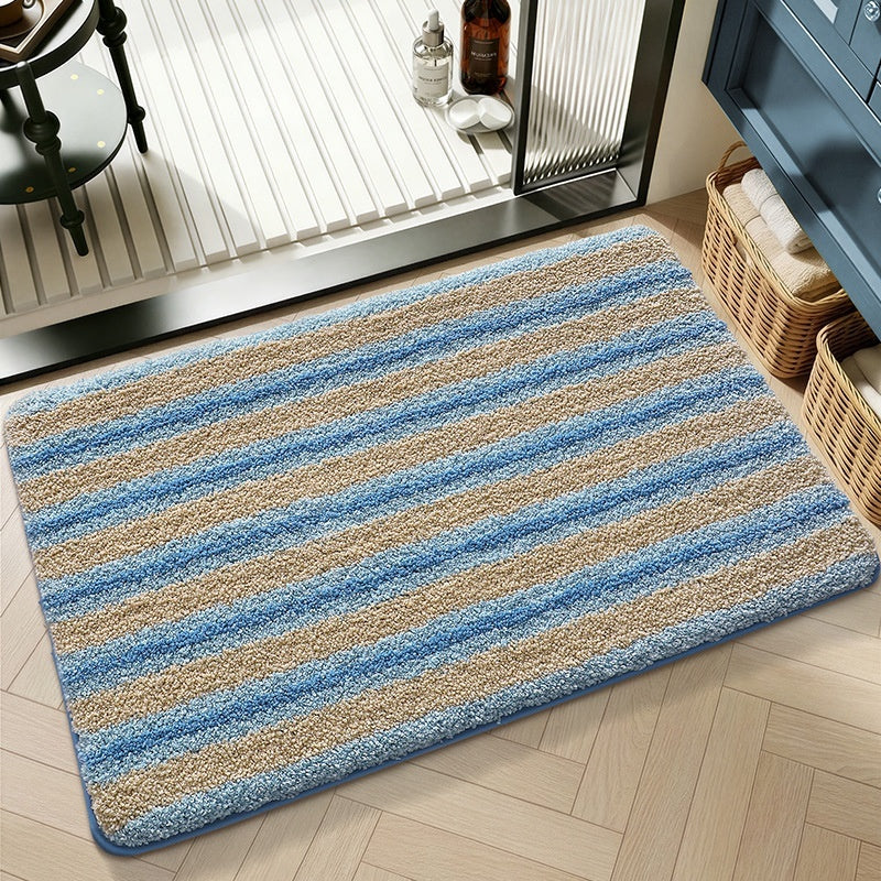 Water-absorbent non-slip geometric lattice floor mat with textured surface pattern