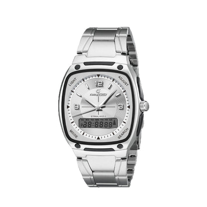 Men's alloy quartz watch with steel bracelet by My Store