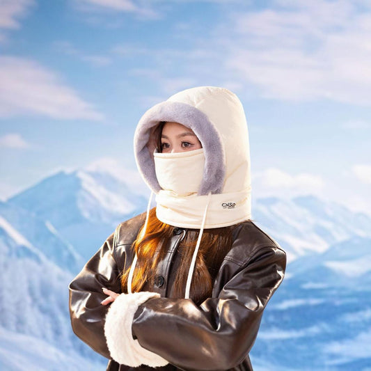 Men's outdoor fleece warm ear protection hat in a soft, insulated design