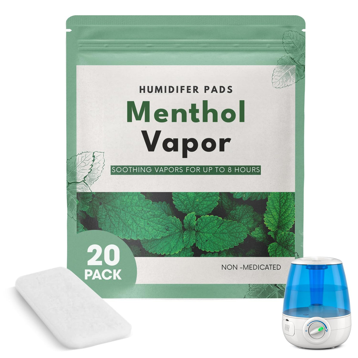 Berkland Universal Menthol-Eucalyptus vapor pads in a 20-pack, used for soothing steam inhalation therapy.