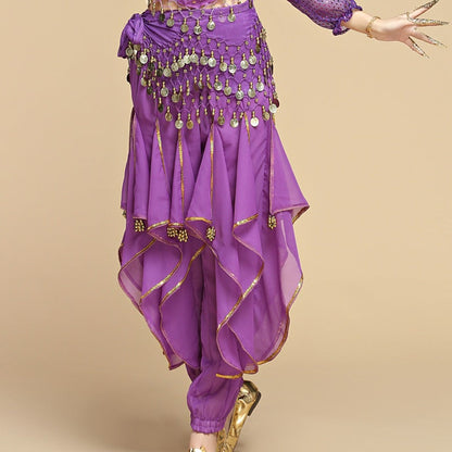 Children's creative leg-binding glitter chiffon pants, sparkling sheer fabric design