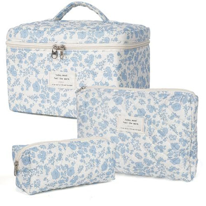 Floral home storage cosmetic bag by My Store with a colorful flower pattern and zippered compartment