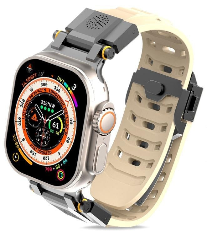 Metal aromatherapy watch band, close-up product view