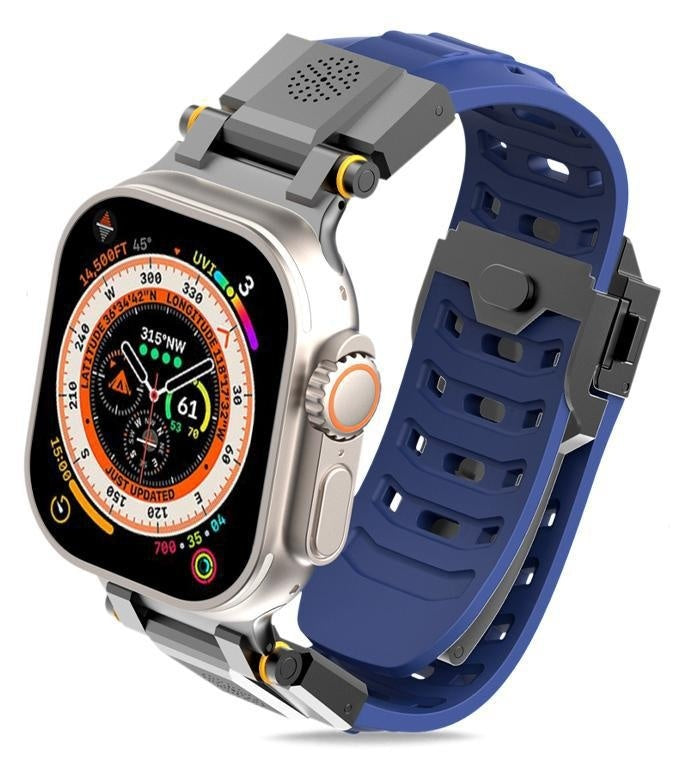 Metal aromatherapy watch band with visible links and clasp~":" "