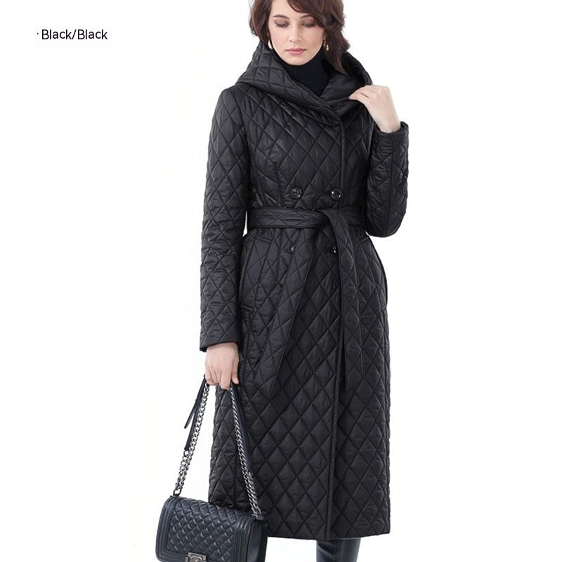 Hooded padded cotton winter coat, lightweight design in a warm quilted style