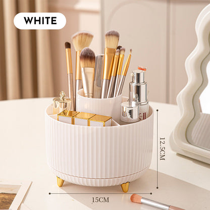 360 rotating makeup brush holder and organizer for countertop cosmetics and skincare storage, type 4